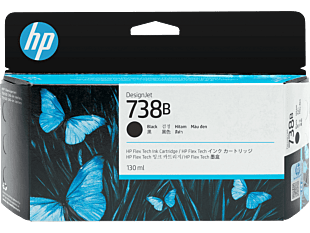 HP 738B 130-ml Black DesignJet Ink Cartridge (498P2A)