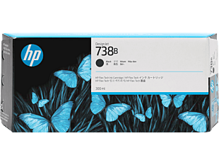 HP 738B 300-ml Black DesignJet Ink Cartridge (498P6A)